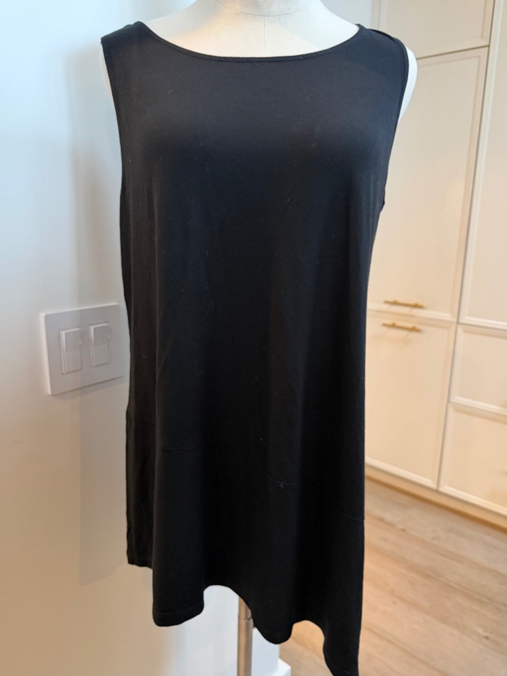 Eileen Fisher Black sleeveless tunic.  Size L